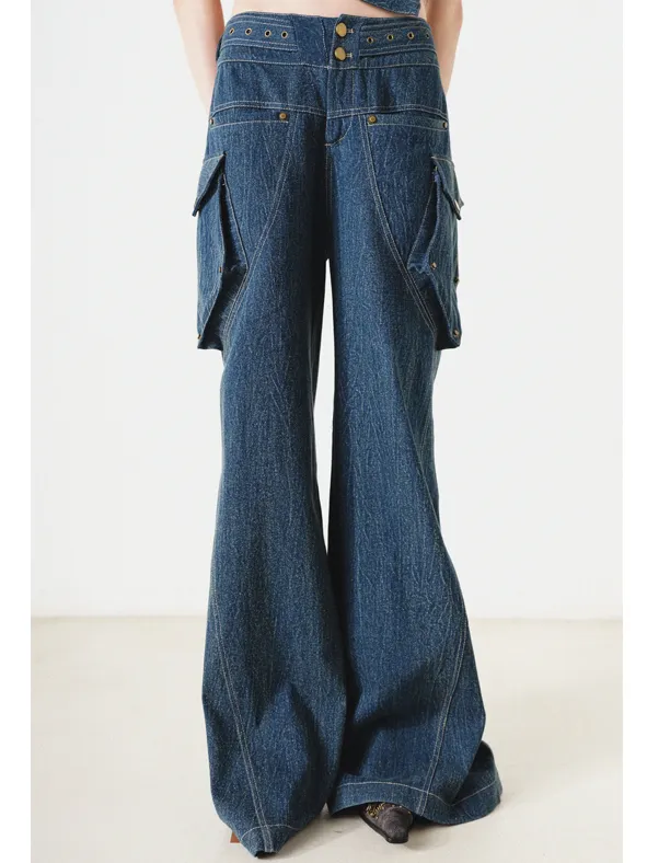 Mid-low Waist Washed Loose Jeans