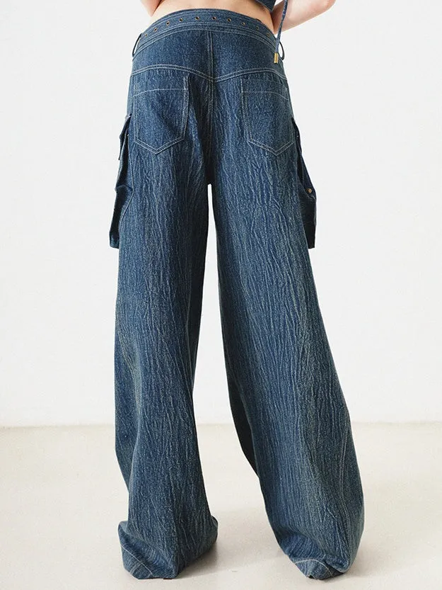 Mid-low Waist Washed Loose Jeans