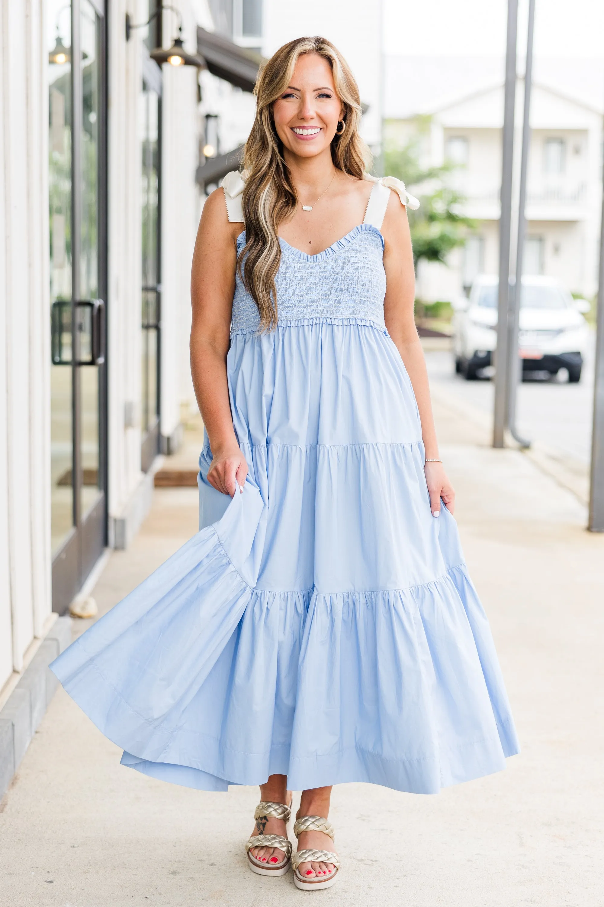 Midnight Garden Dress, Ice Blue