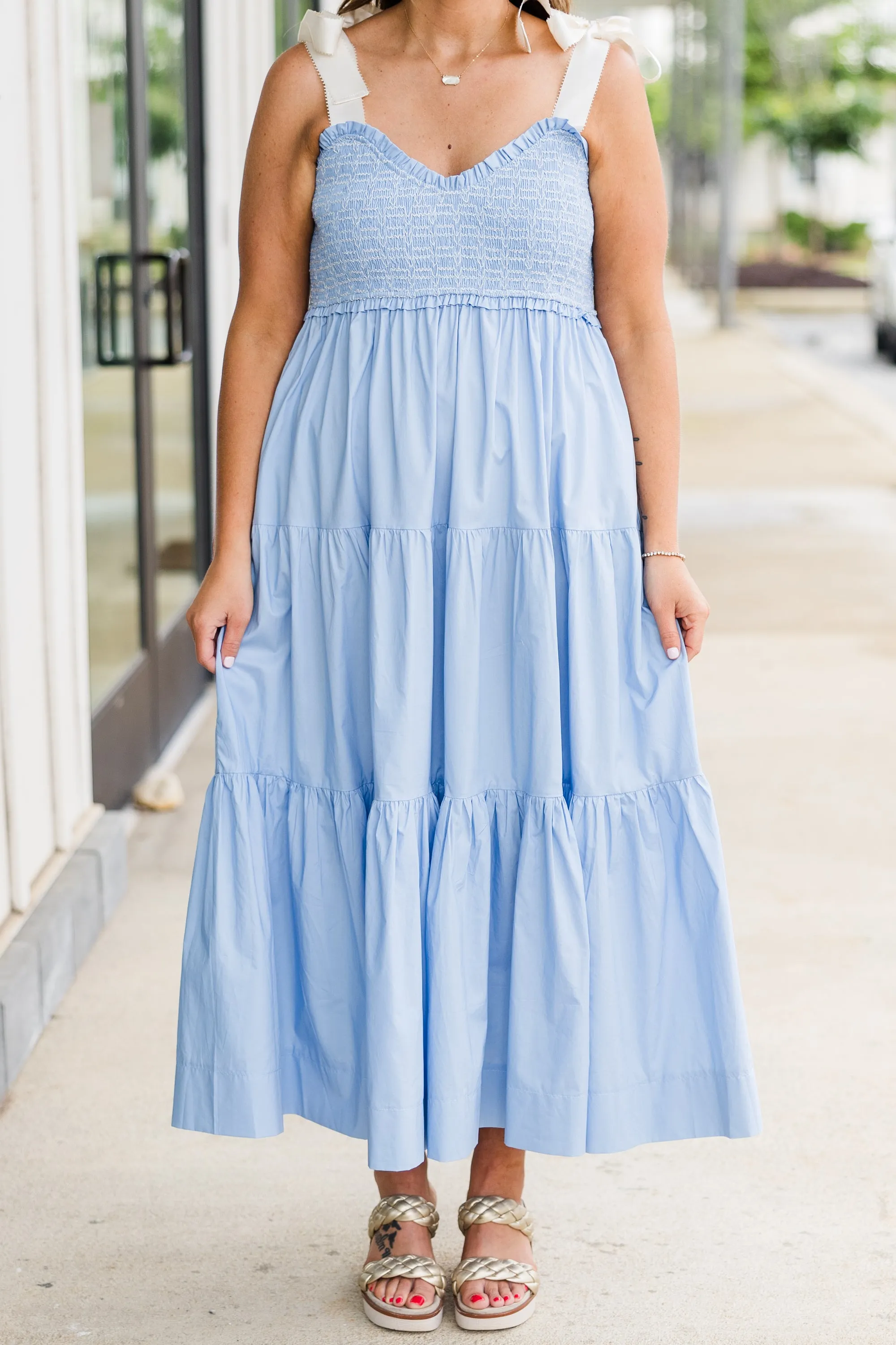 Midnight Garden Dress, Ice Blue