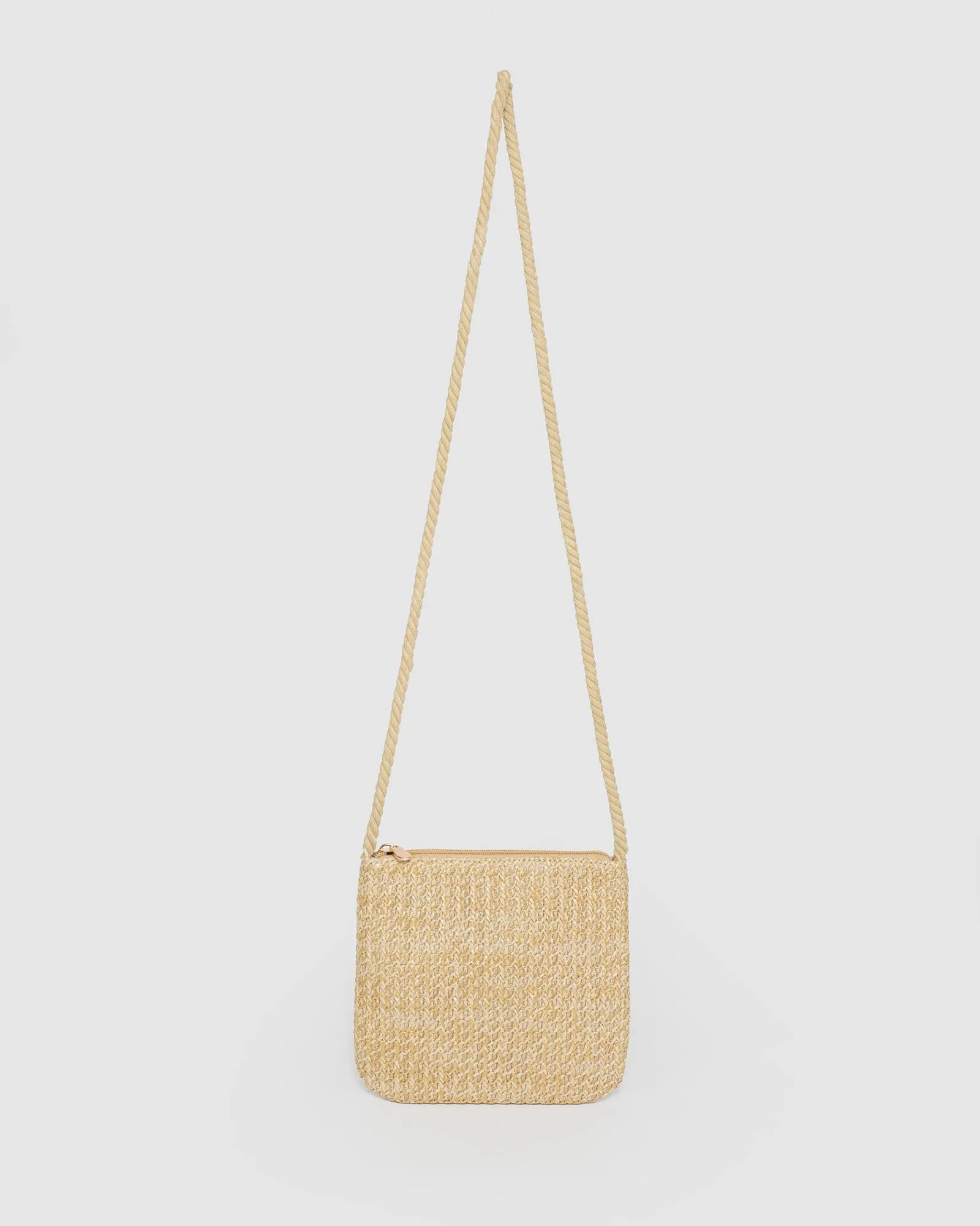 Natural Catalina Tassel Crossbody Bag