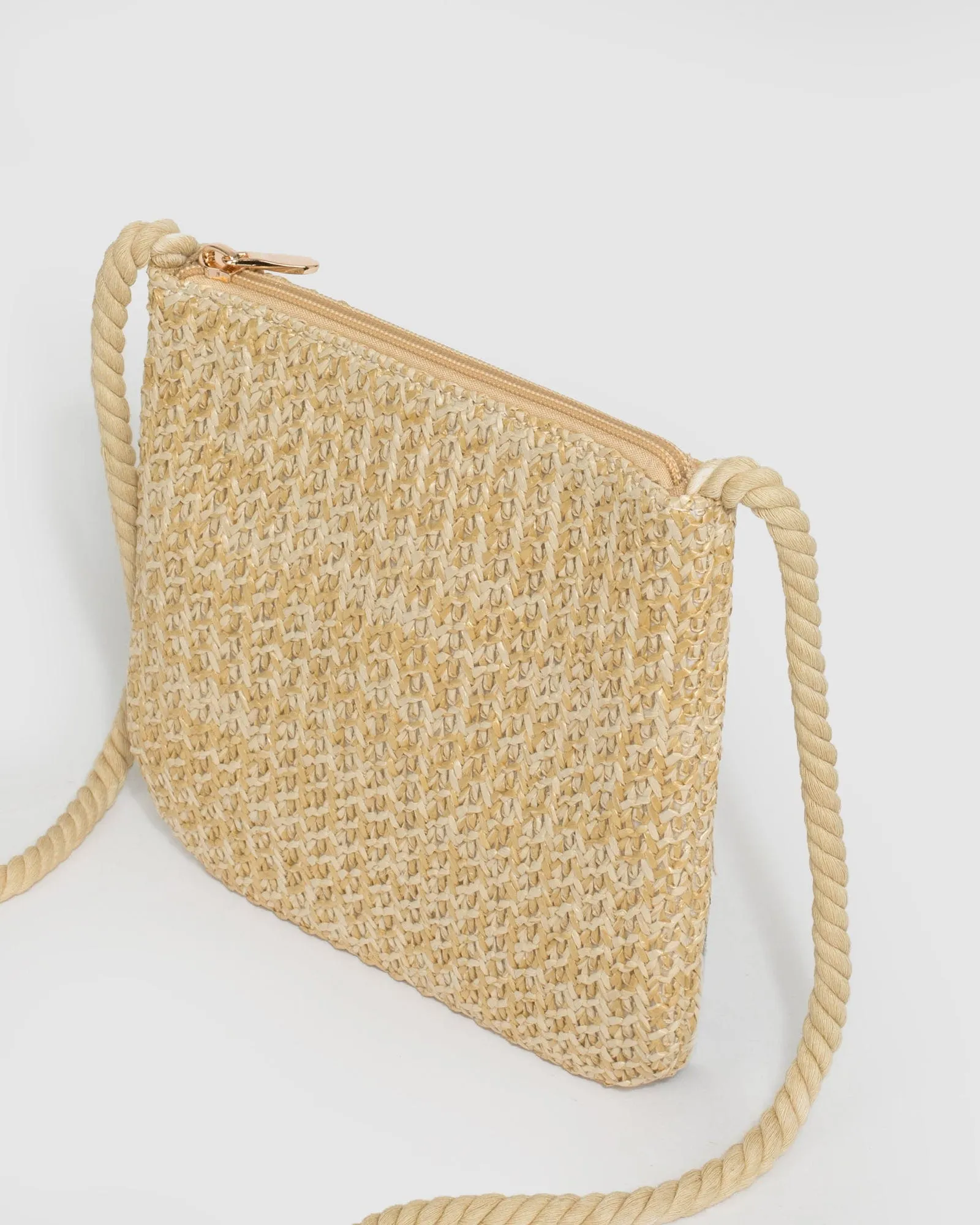 Natural Catalina Tassel Crossbody Bag