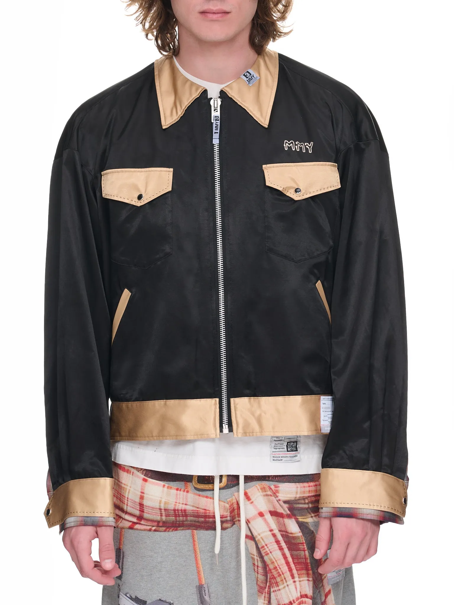 No-Collar Car Club Jacket (A10BL062-BLACK)