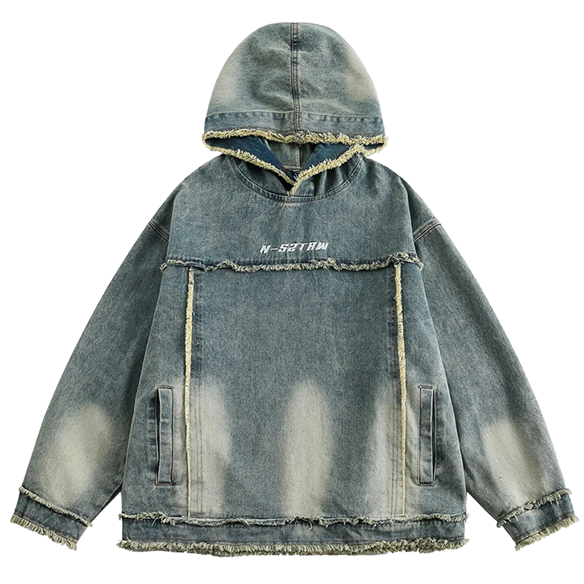 'Nomad' Frayed Denim Hoodie