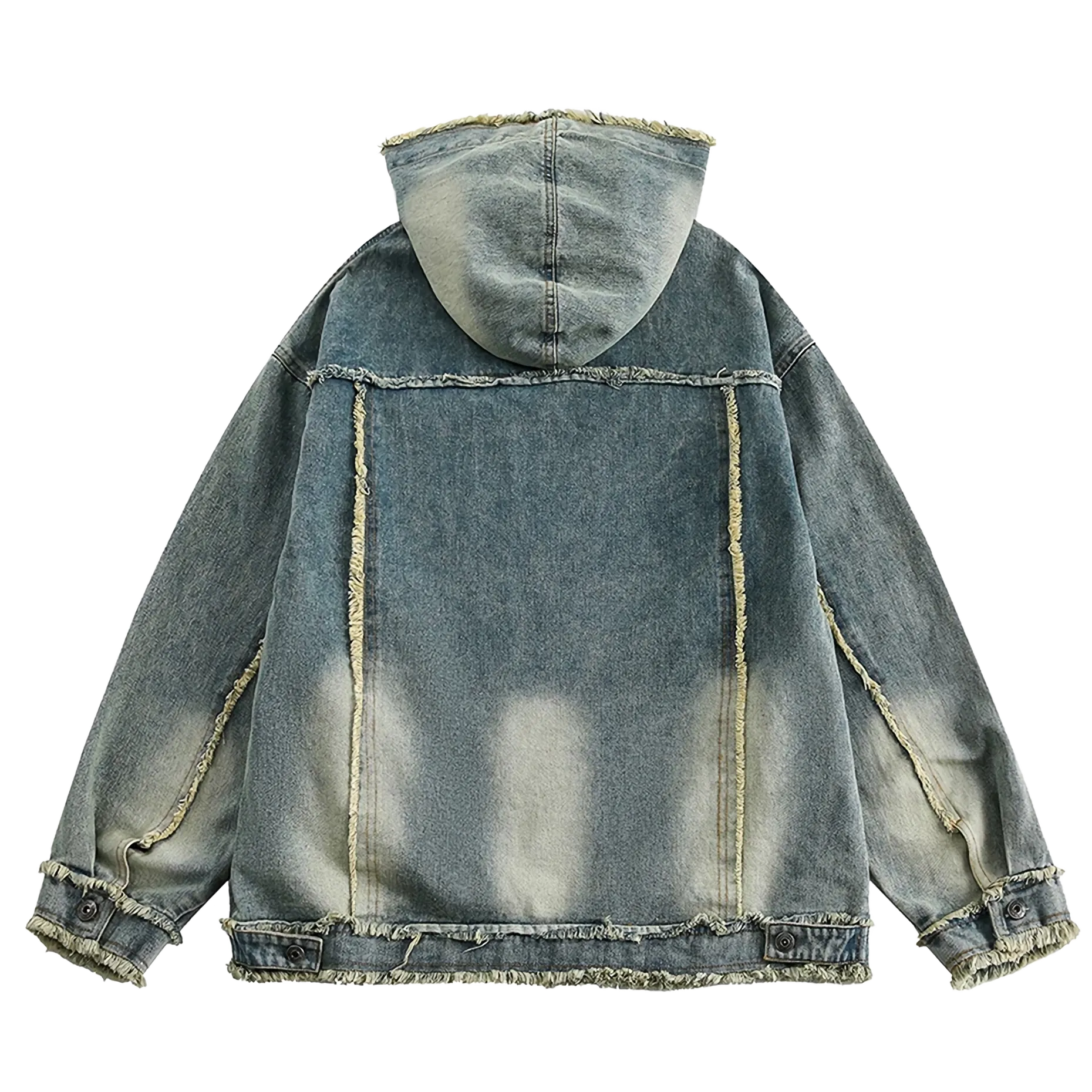 'Nomad' Frayed Denim Hoodie