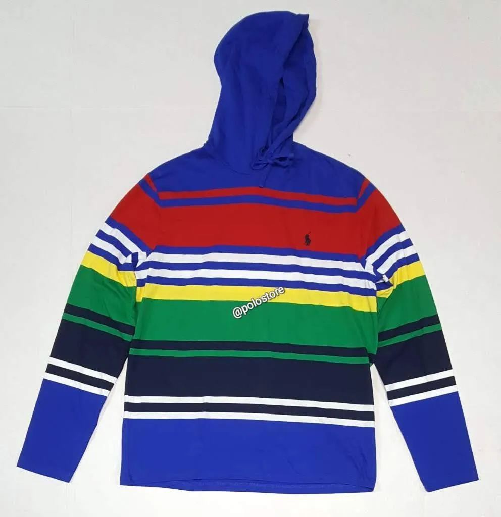 Nwt Polo Ralph Lauren Stripe Color Small Pony Hoodie Tee