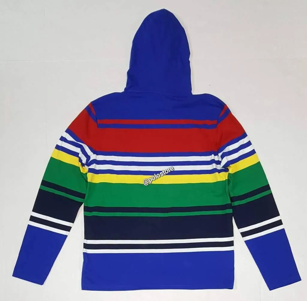 Nwt Polo Ralph Lauren Stripe Color Small Pony Hoodie Tee