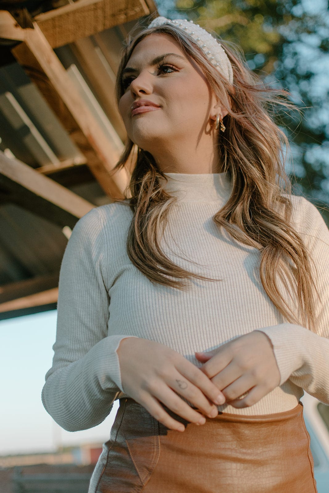 Oatmeal Ribbed Long Sleeve Top