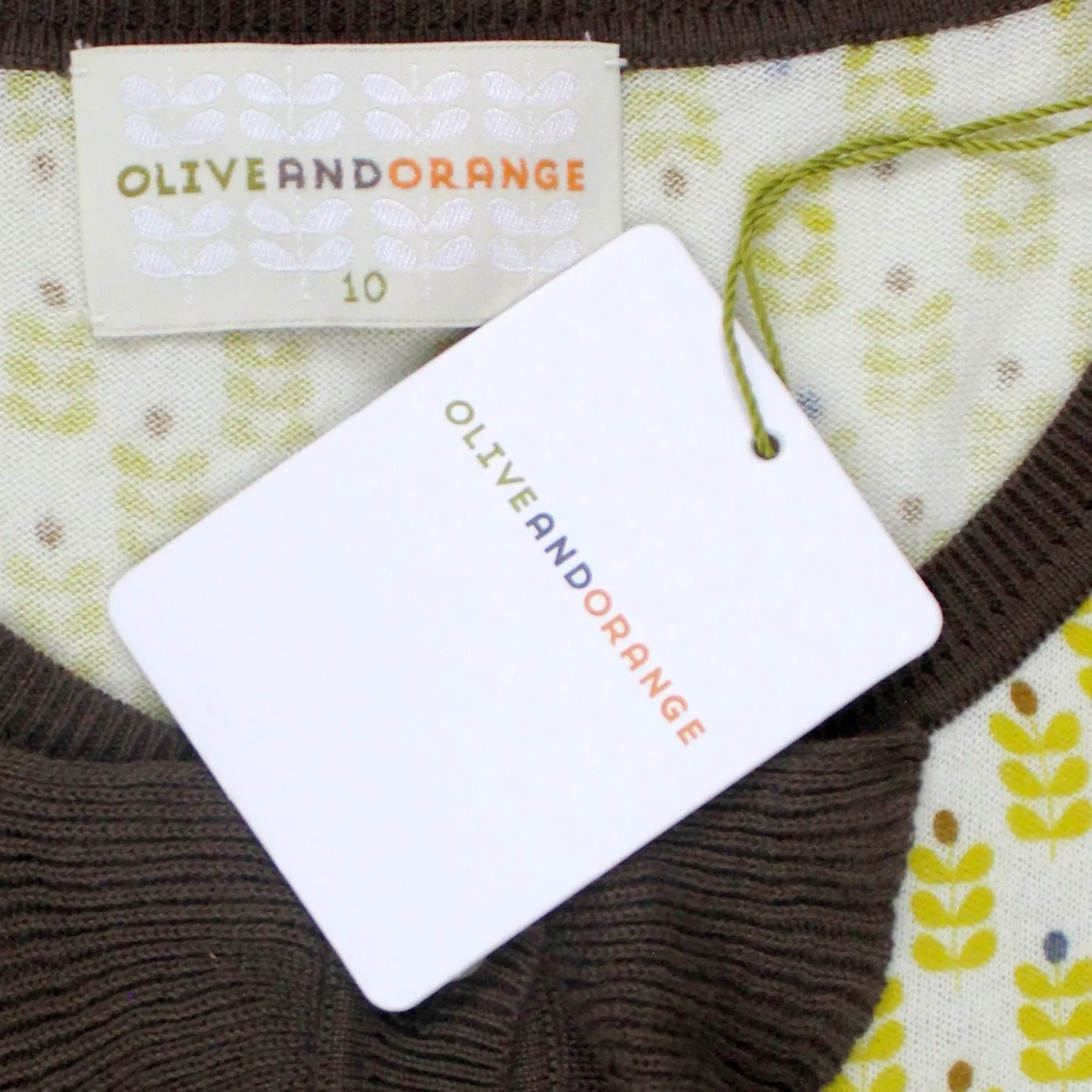 Olive & Orange Ochre Frill Cardigan