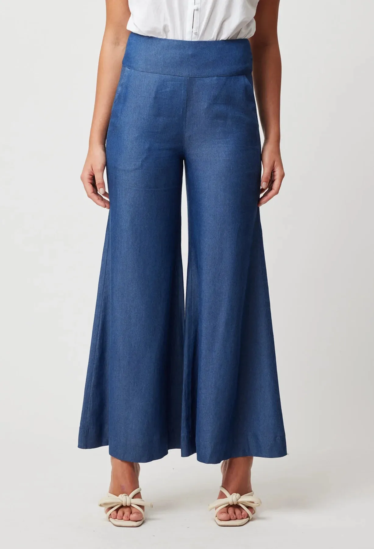 ONCE WAS - Panama Tencel Pant in Dark Denim