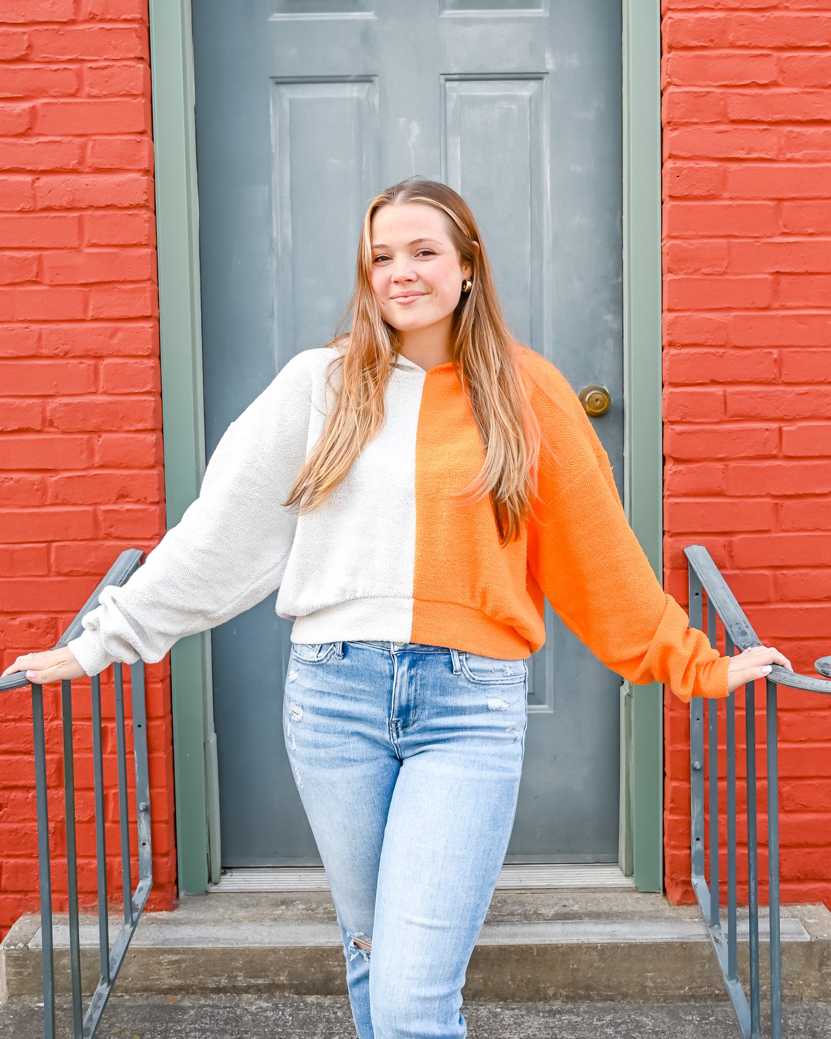 Orange Crush Terry Knit Hoodie