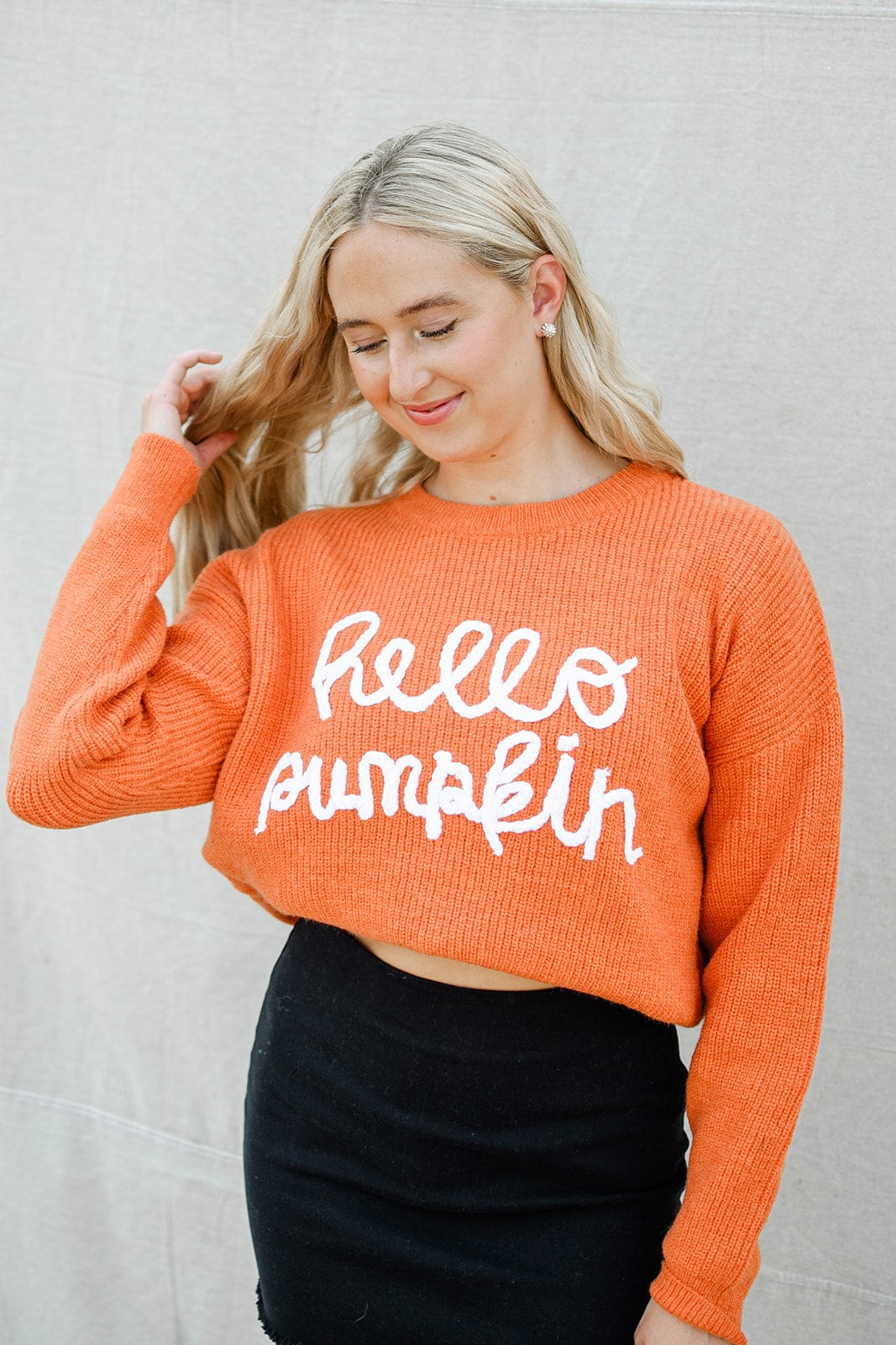 Orange Hello Pumpkin Sweater