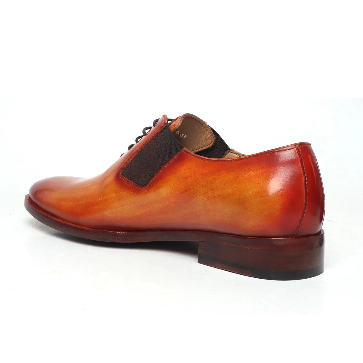 Orange Tanned Leather Side Elastic Lazy-man Oxfords by Brune & Bareskin