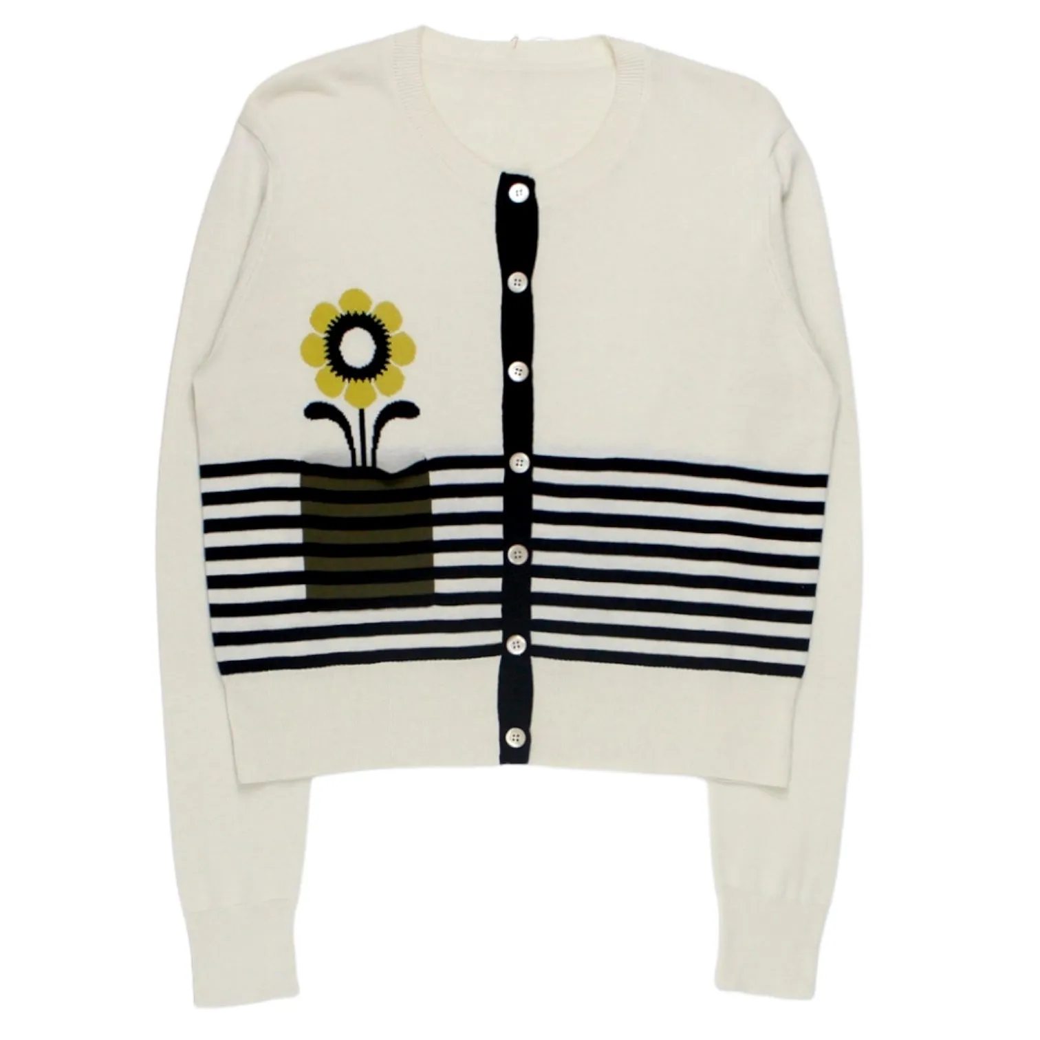 Orla Kiely Cream Pocket Flower Cardigan