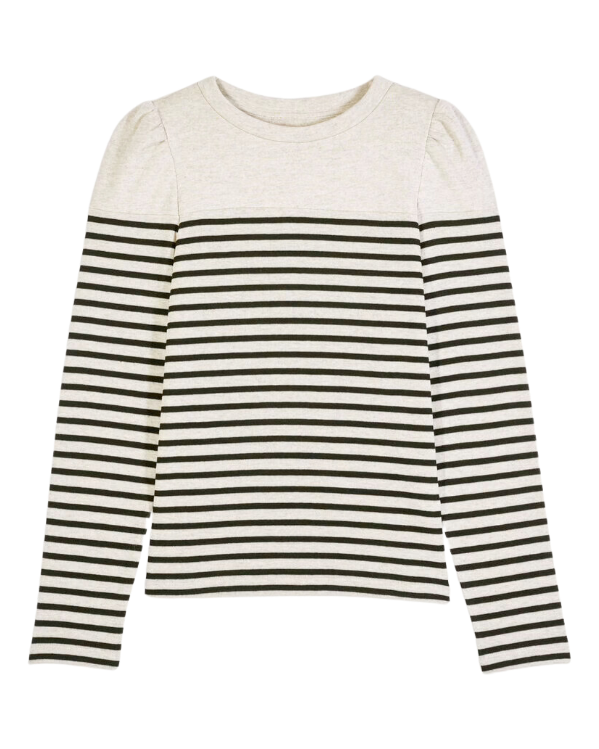 Palki Striped Long Sleeve Knit Top (Ecru)