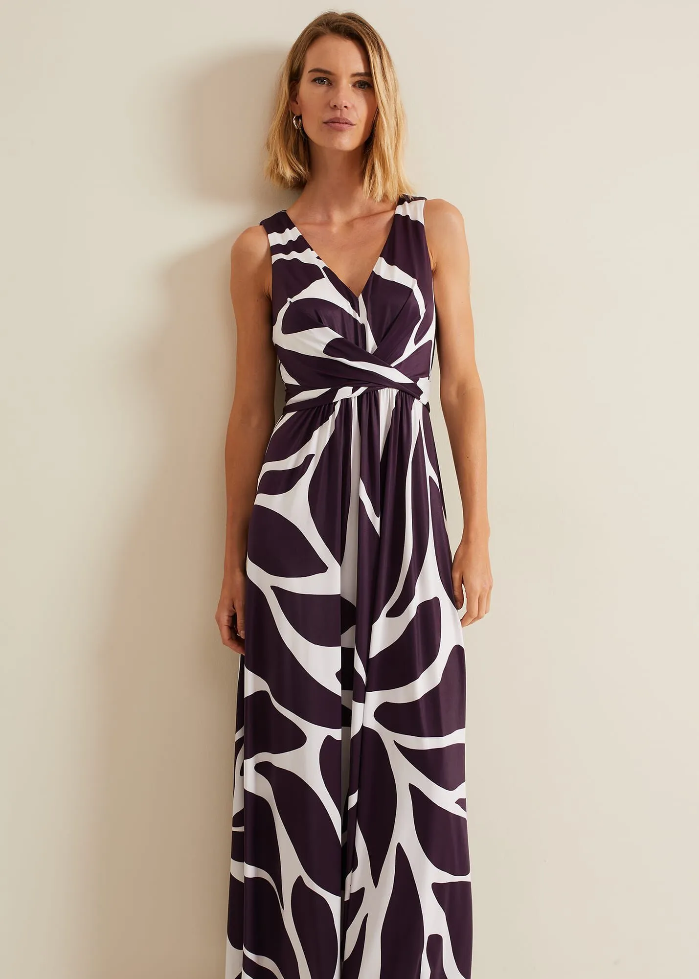 Palmer Leaf Print Maxi Dress