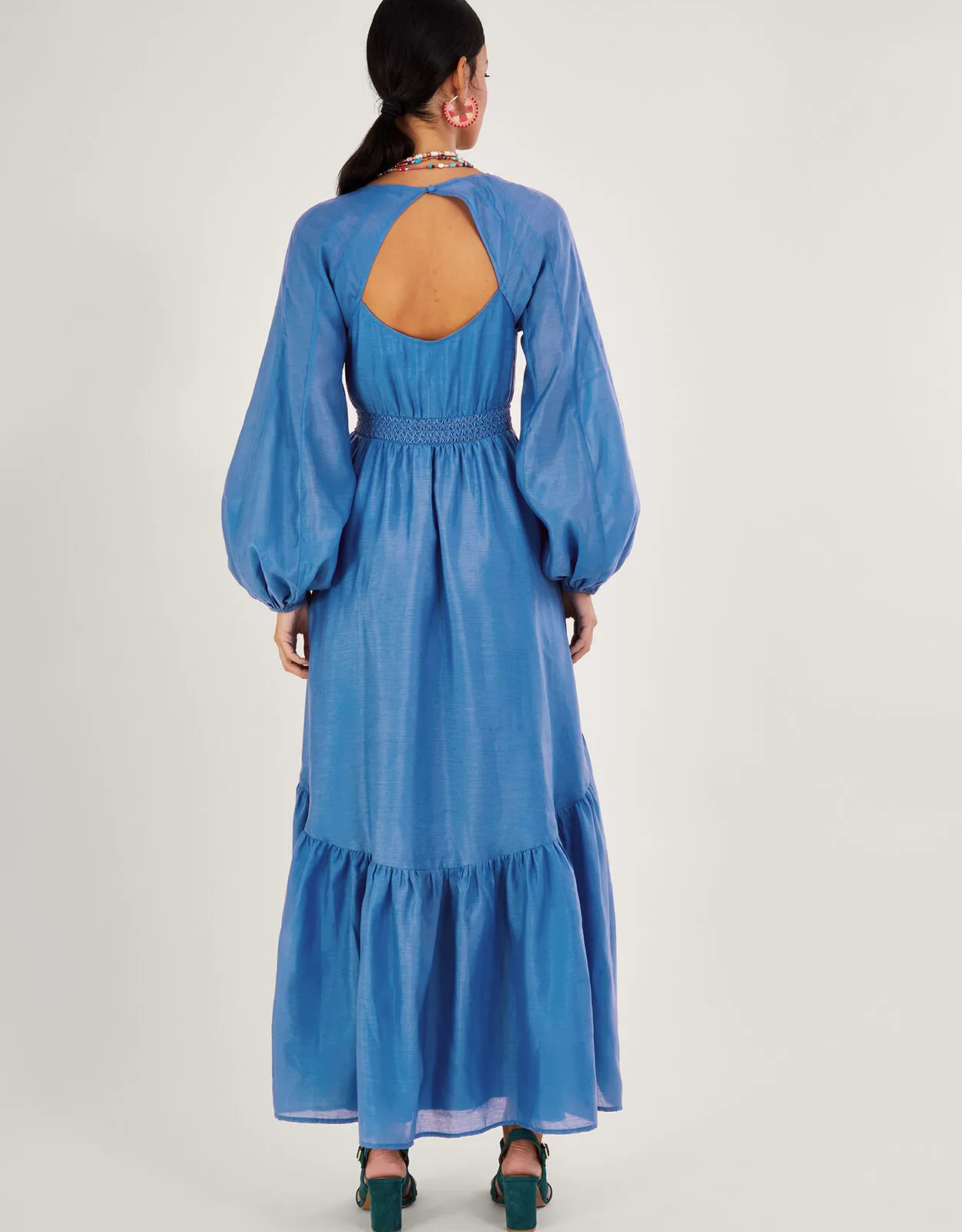 Palmer Maxi Dress in Recycled Polyester Blue