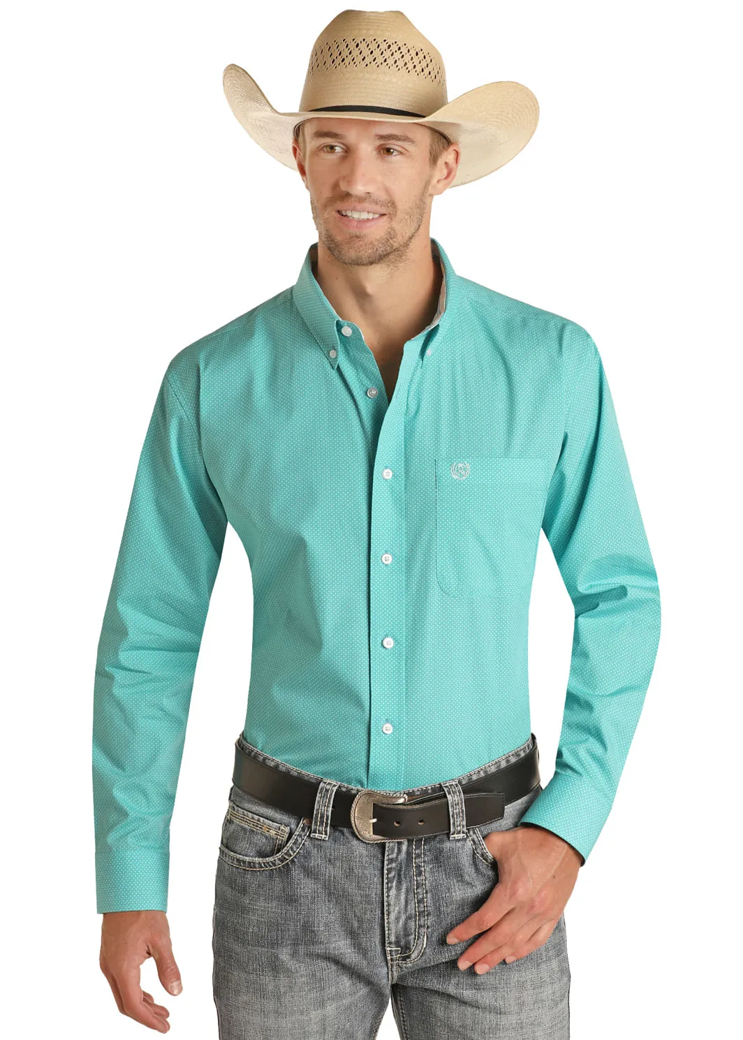 Panhandle Slim Mens Geo Print Long Sleeve Shirt