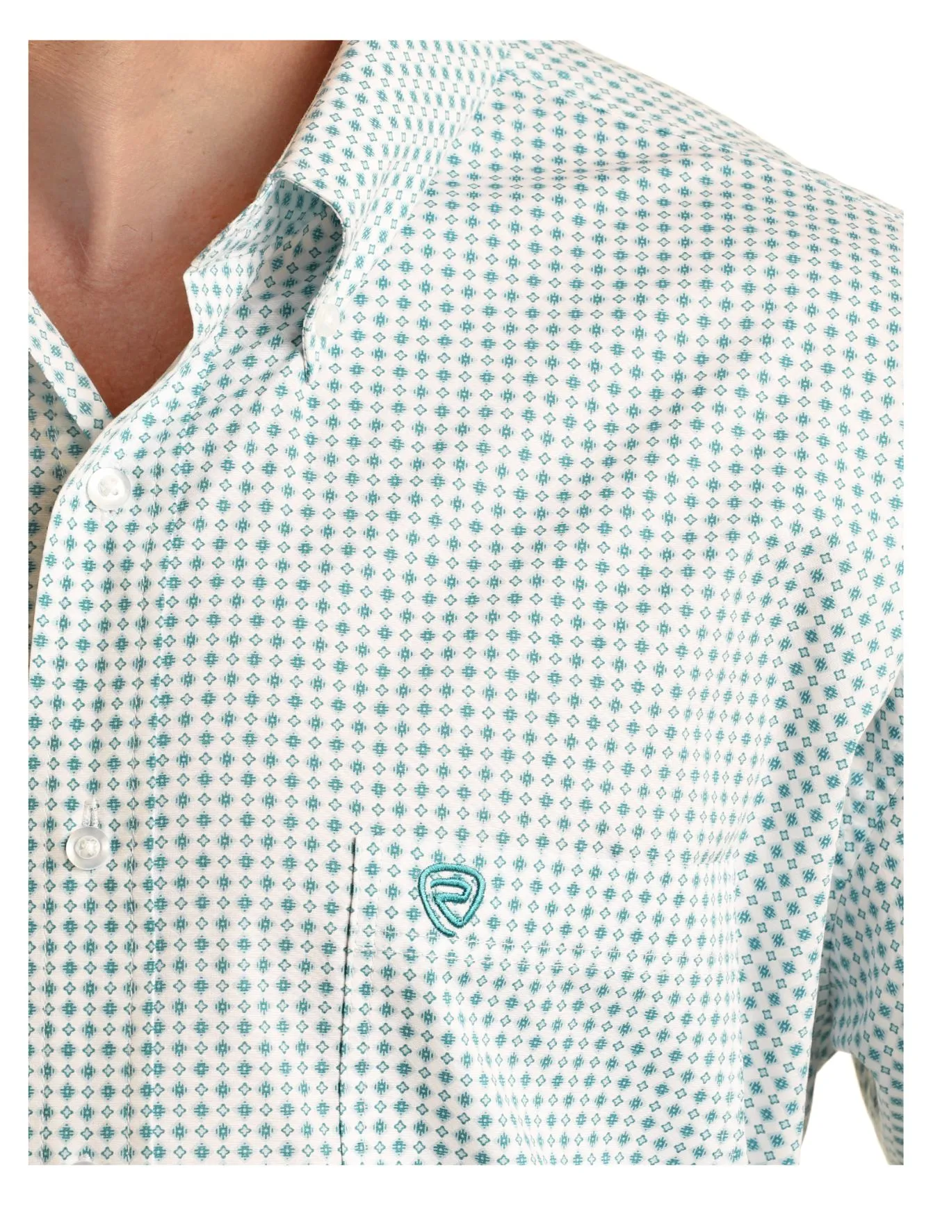 Panhandle Slim Mens Turquoise Diamond Long Sleeve Shirt