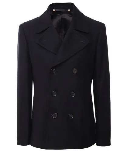 Paul Smith Navy Wool Cashmere Pea Coat | Jules B