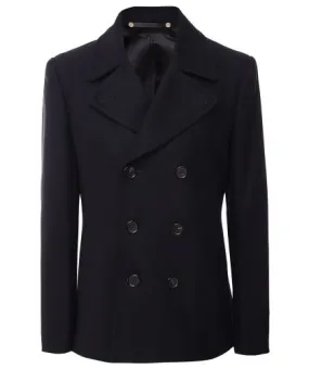 Paul Smith Navy Wool Cashmere Pea Coat | Jules B