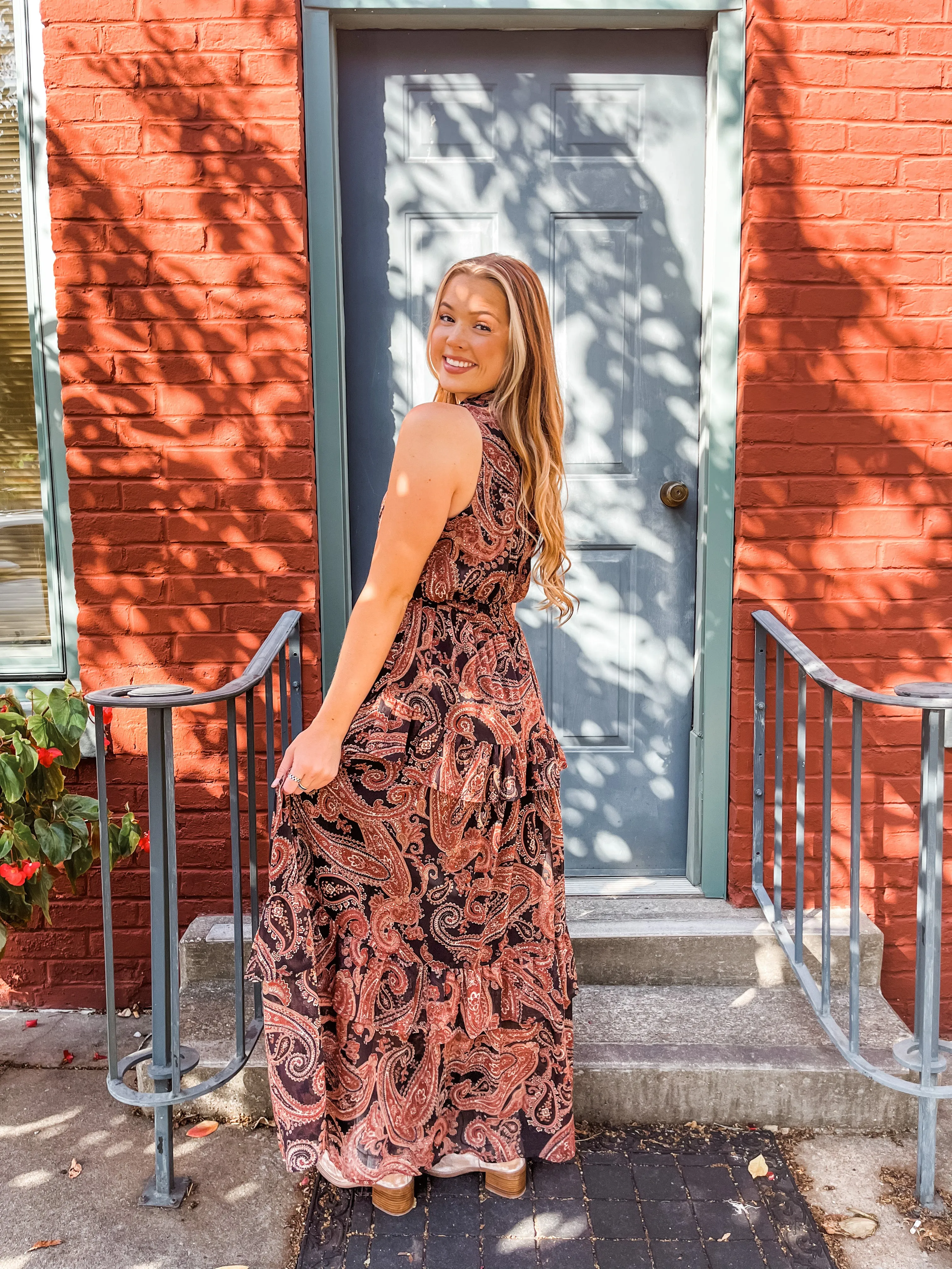 Perfect Paisley Halter Maxi Dress