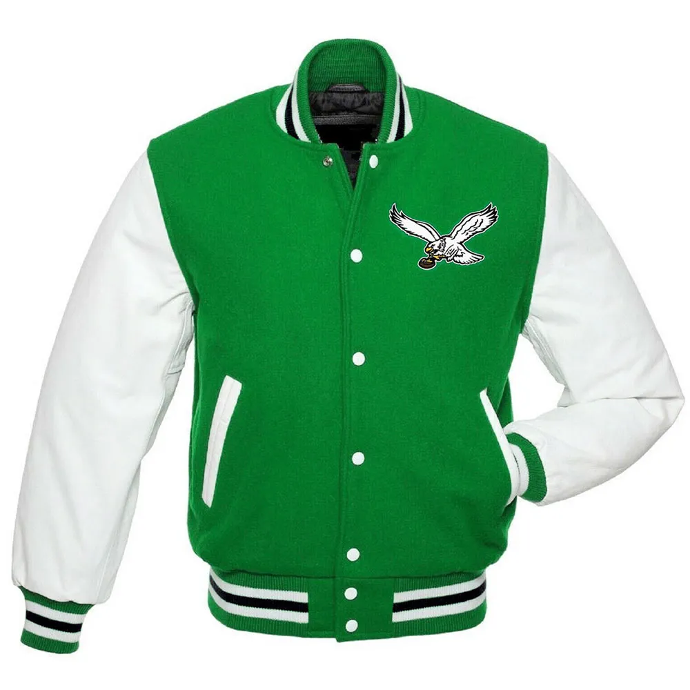 Philadelphia Eagles Vintage Varsity Green and White Jacket