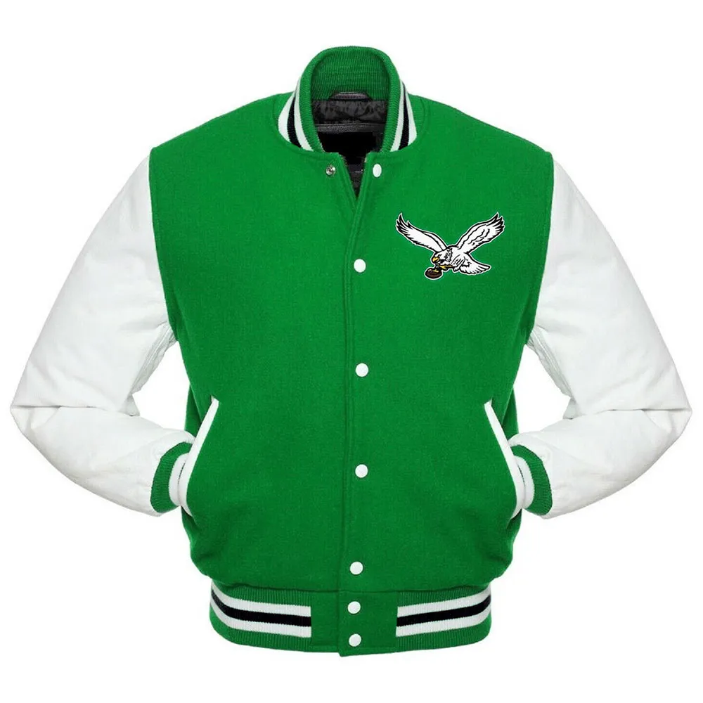 Philadelphia Eagles Vintage Varsity Green and White Jacket