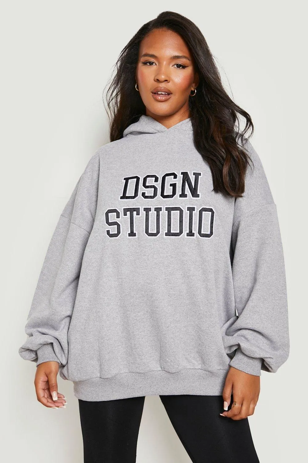 Plus Dsgn Studio Applique Oversized Hoodie