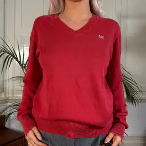 Polo Jeans V-neck Jumper - Small Red Cotton