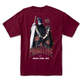 Primitive Skateboards X Naruto Shirt Akatsuki Burgundy