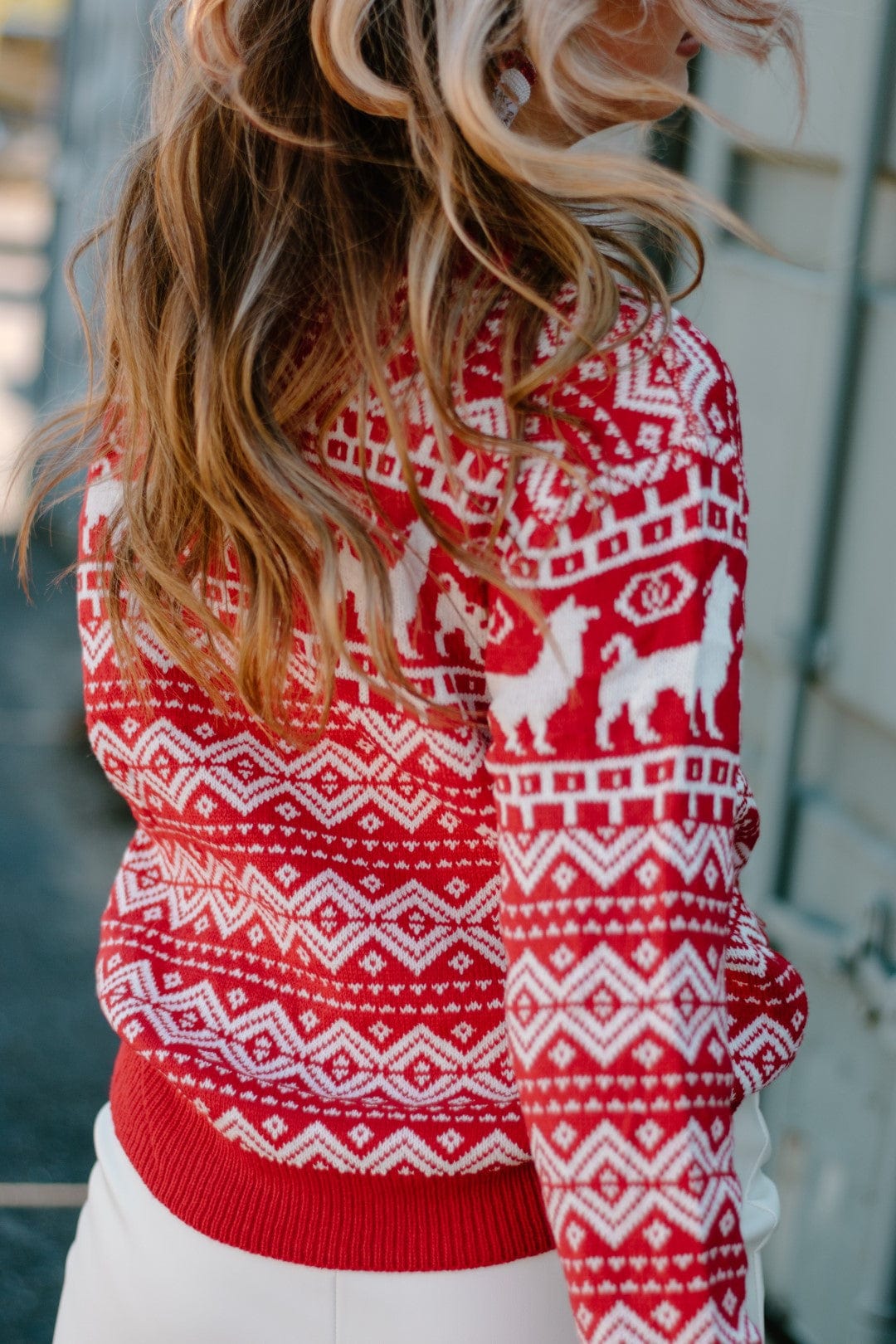 Red Crew Neck Christmas Sweater