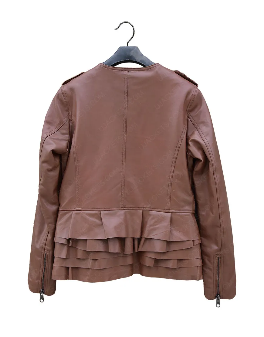 Reese Witherspoon Phillip Lim Ruffle Leather Jacket