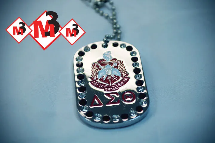 Rhinestone Dog Tags - Delta Sigma Theta