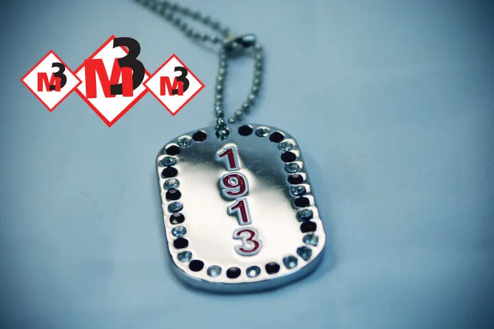 Rhinestone Dog Tags - Delta Sigma Theta