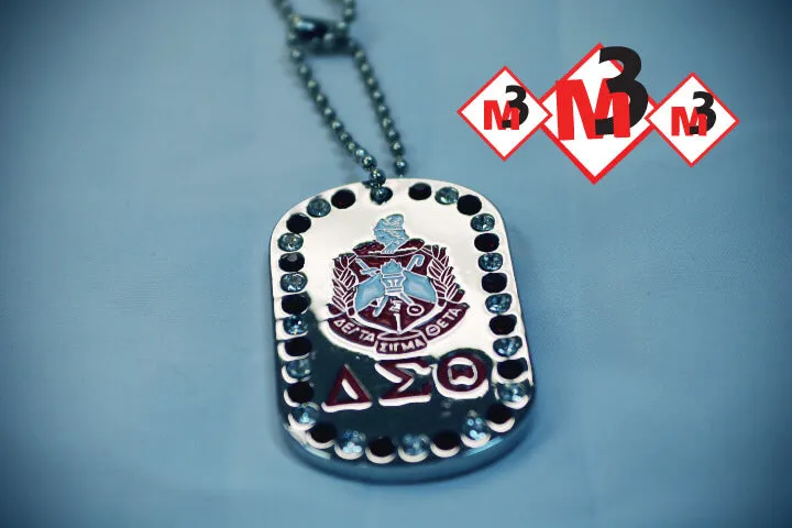 Rhinestone Dog Tags - Delta Sigma Theta