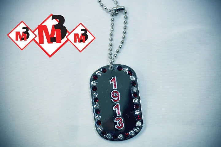 Rhinestone Dog Tags - Delta Sigma Theta