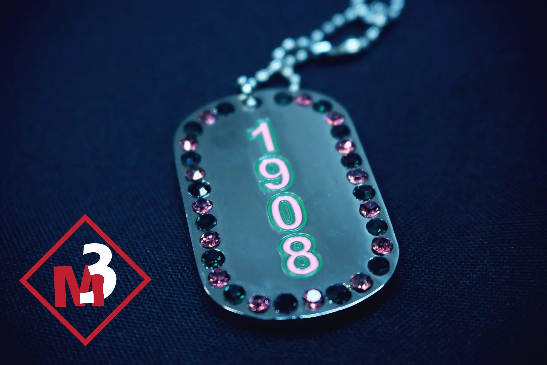 Rhinestone Dog Tags -Alpha Kappa Alpha