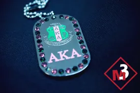 Rhinestone Dog Tags -Alpha Kappa Alpha