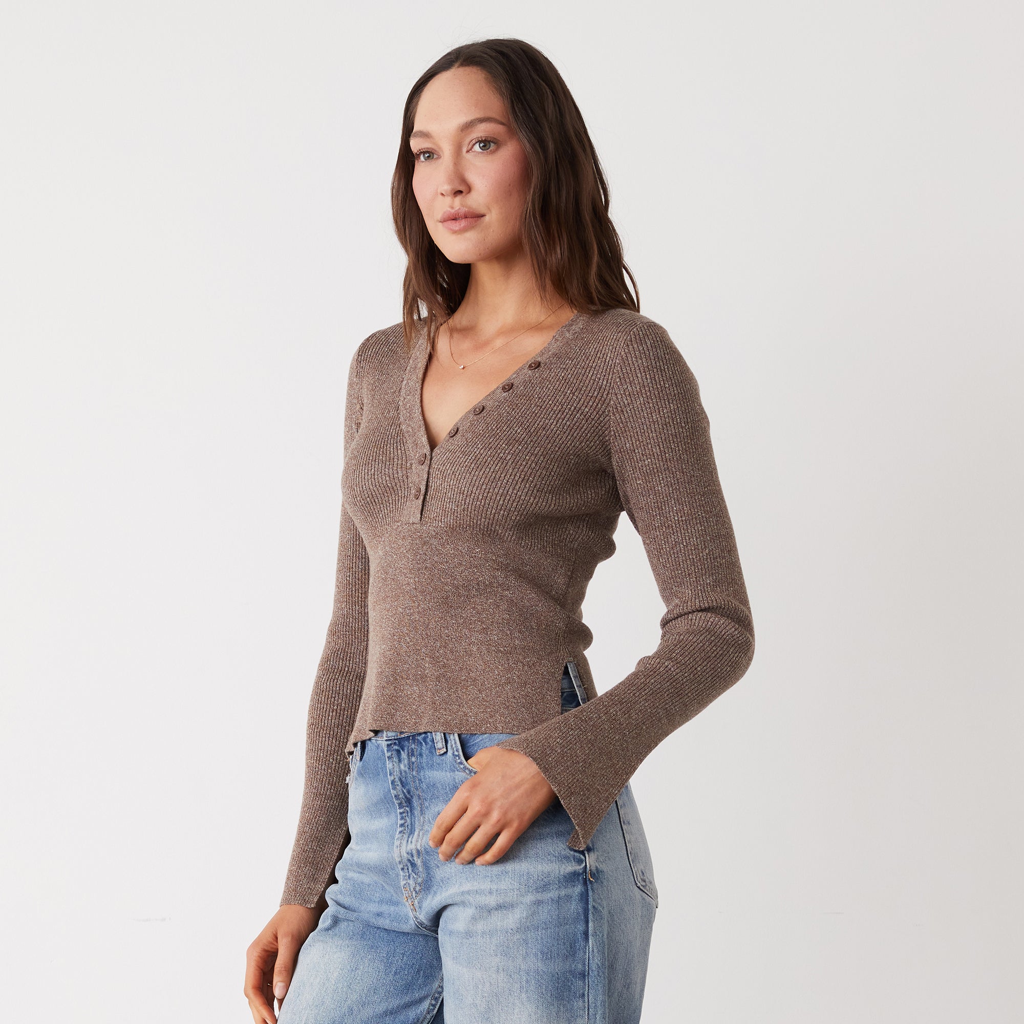 Rib Henley Sweater