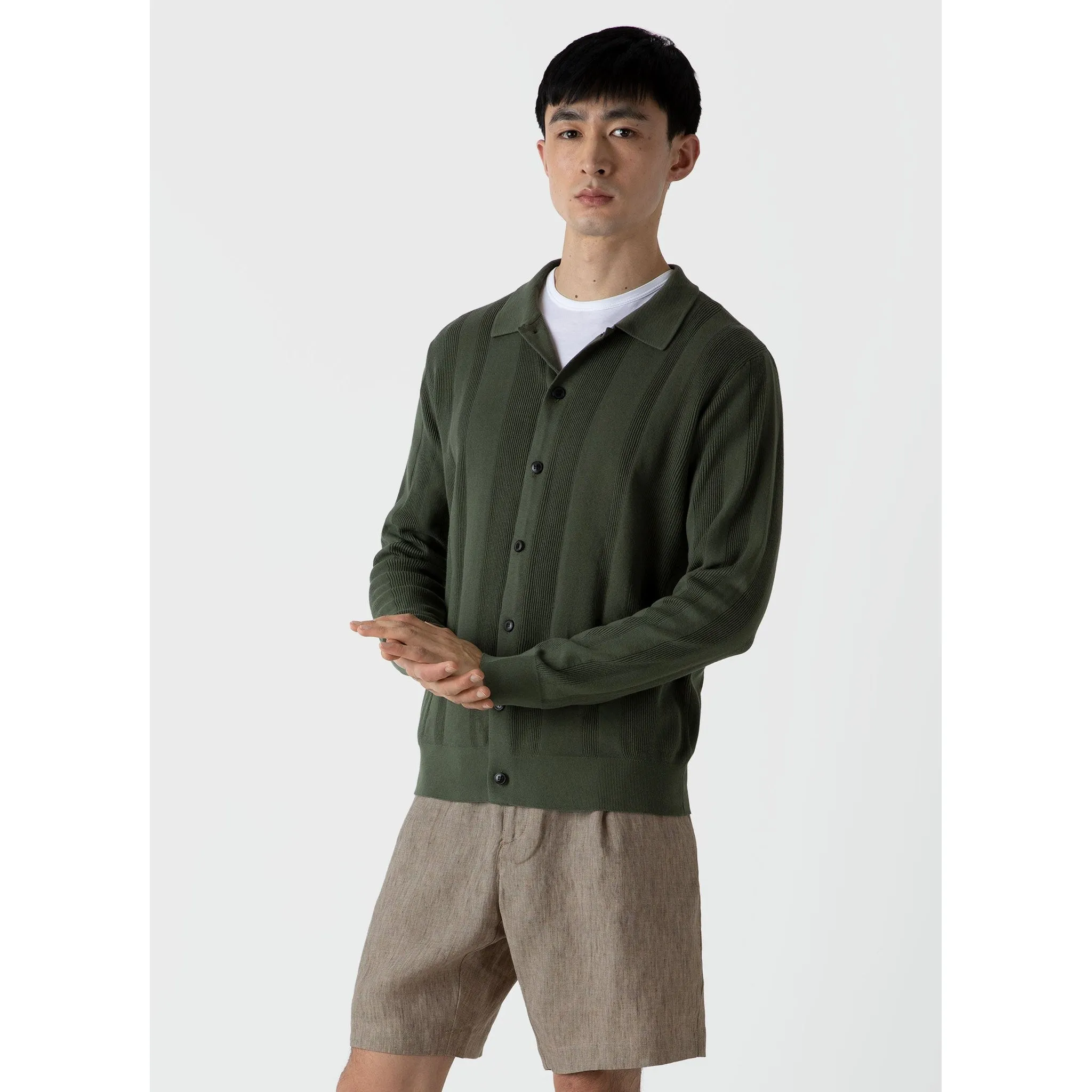 Rib Knit Jacket | Men | Hunter Green