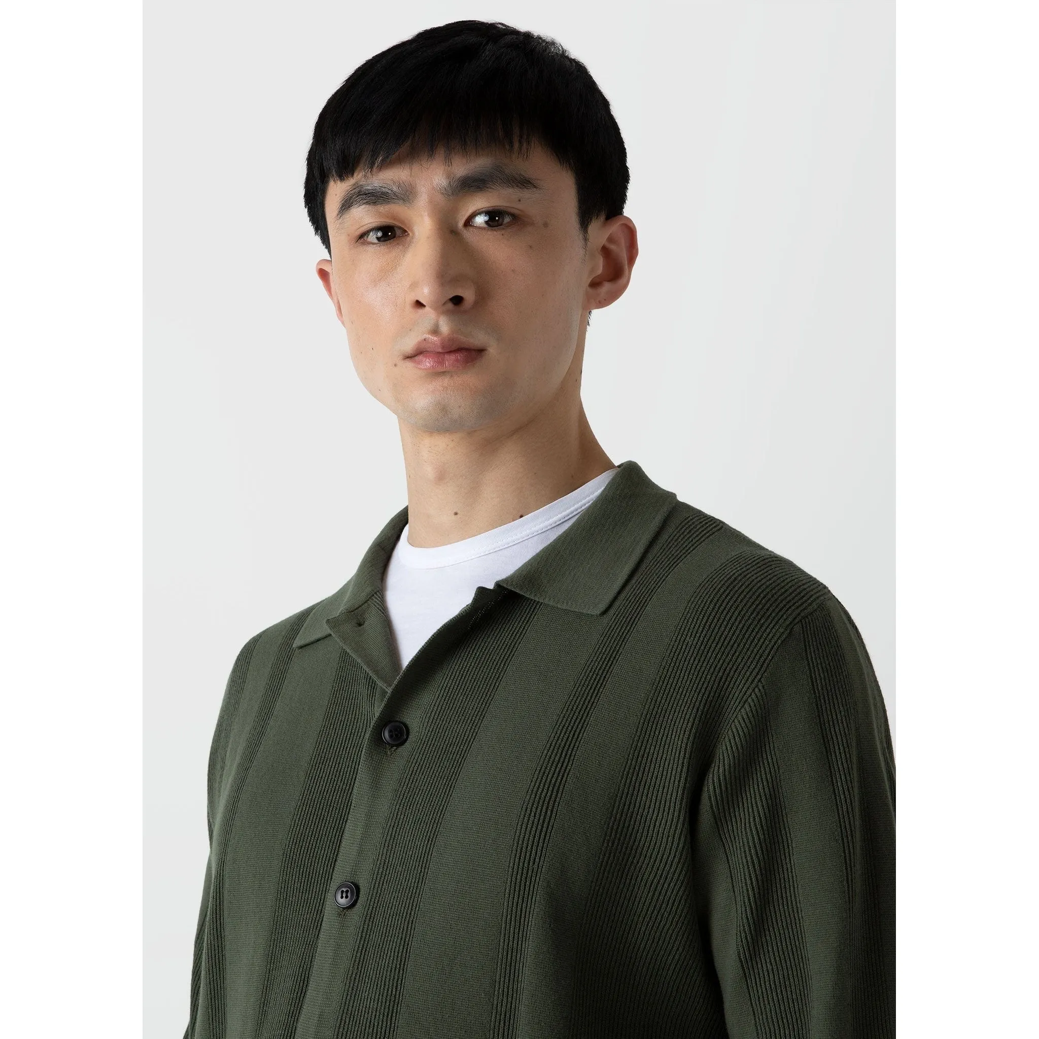 Rib Knit Jacket | Men | Hunter Green