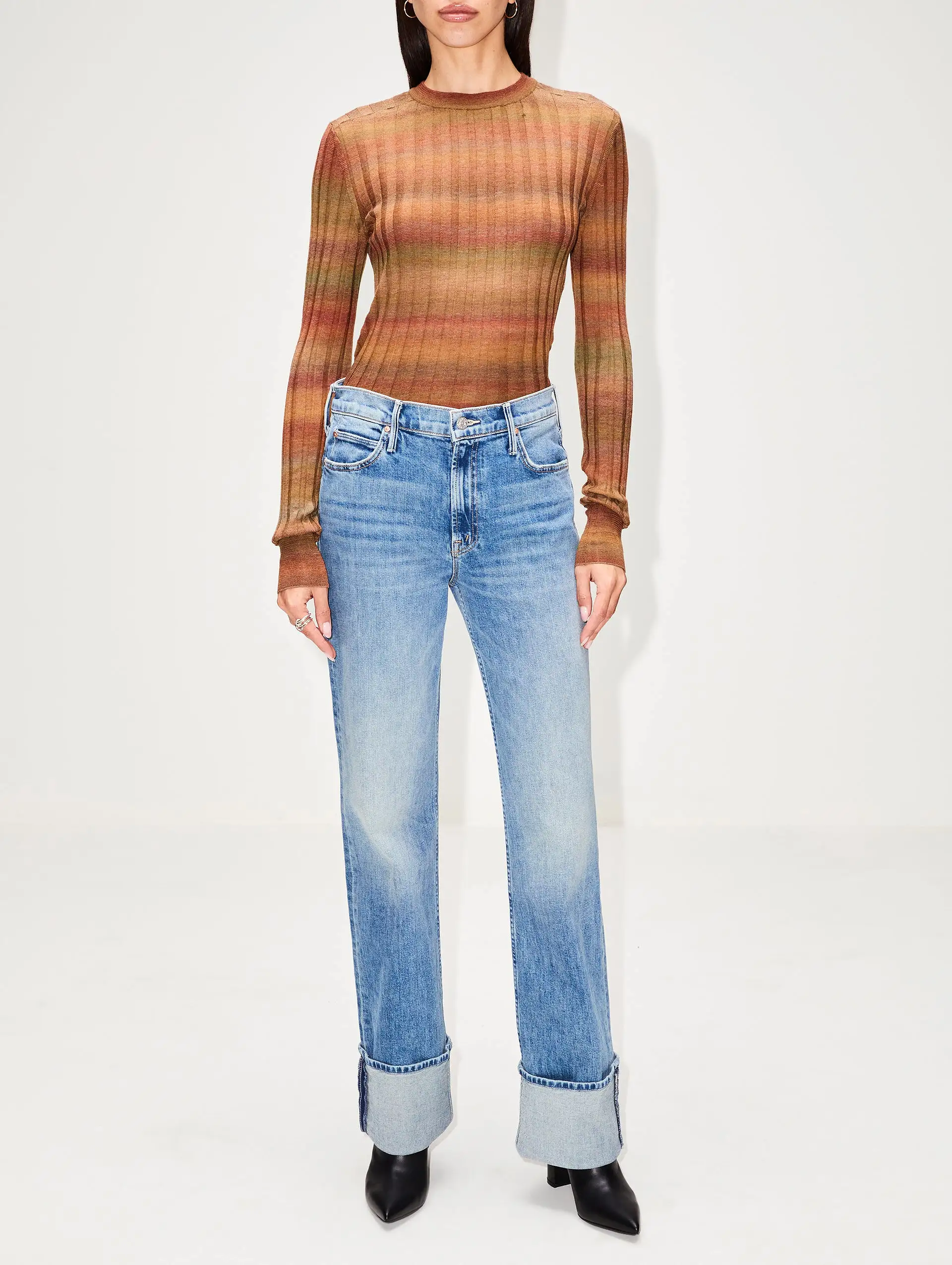 Rib Slim Pullover Top