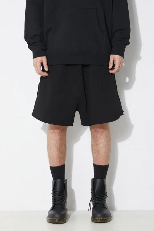 Rick Owens cotton shorts Knit Sweat Shorts Long Boxers black color DU01D1388.F.09