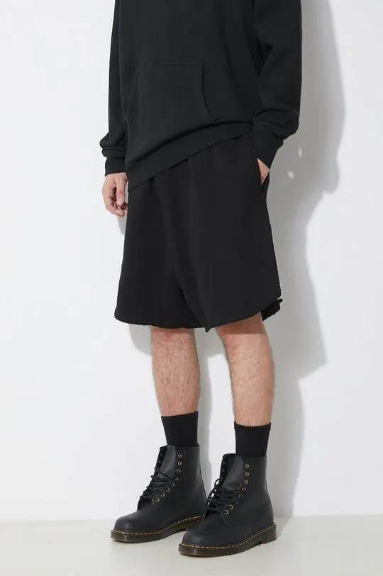 Rick Owens cotton shorts Knit Sweat Shorts Long Boxers black color DU01D1388.F.09