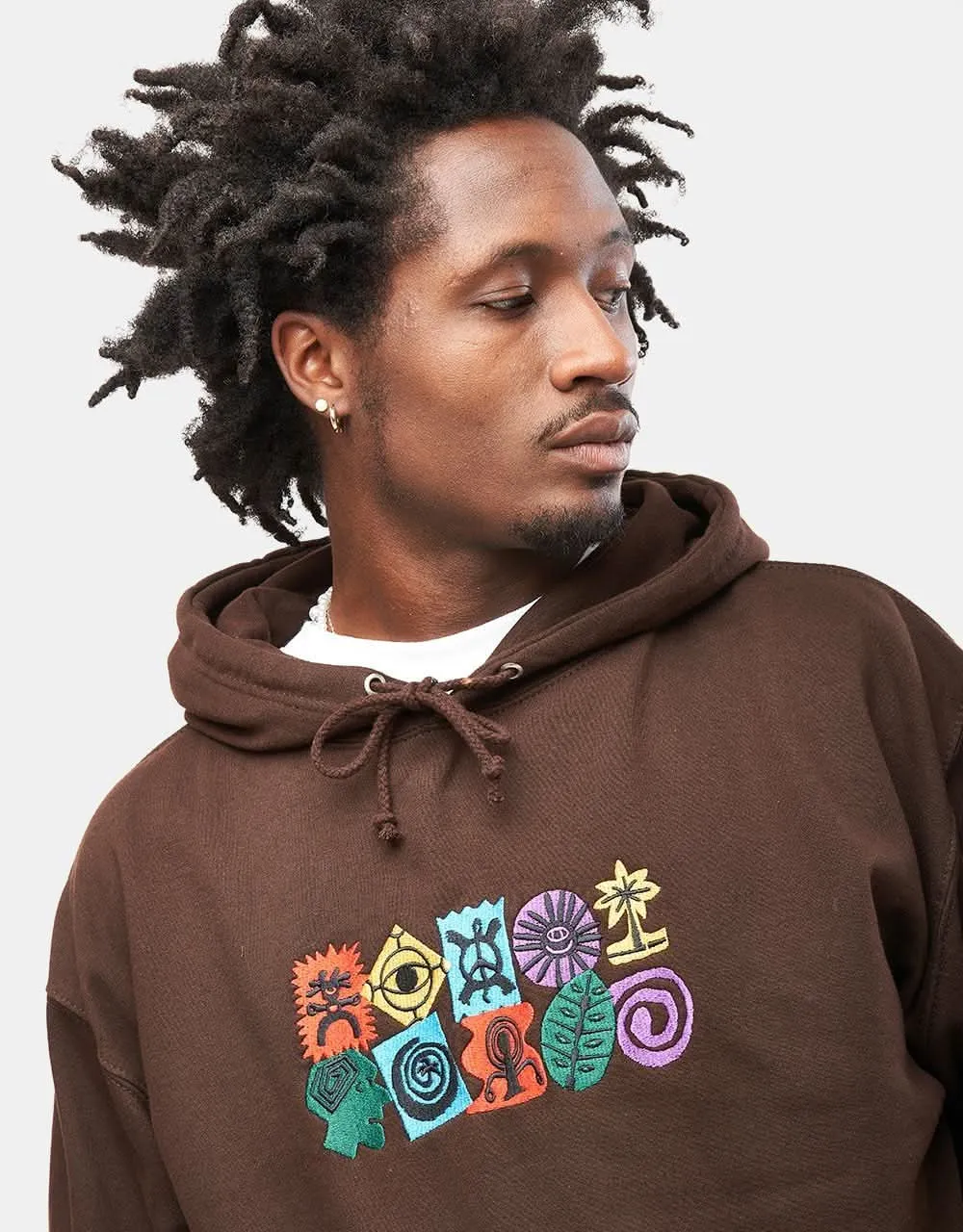 Route One Petroglyphic Pullover Hoodie - Hot Chocolate