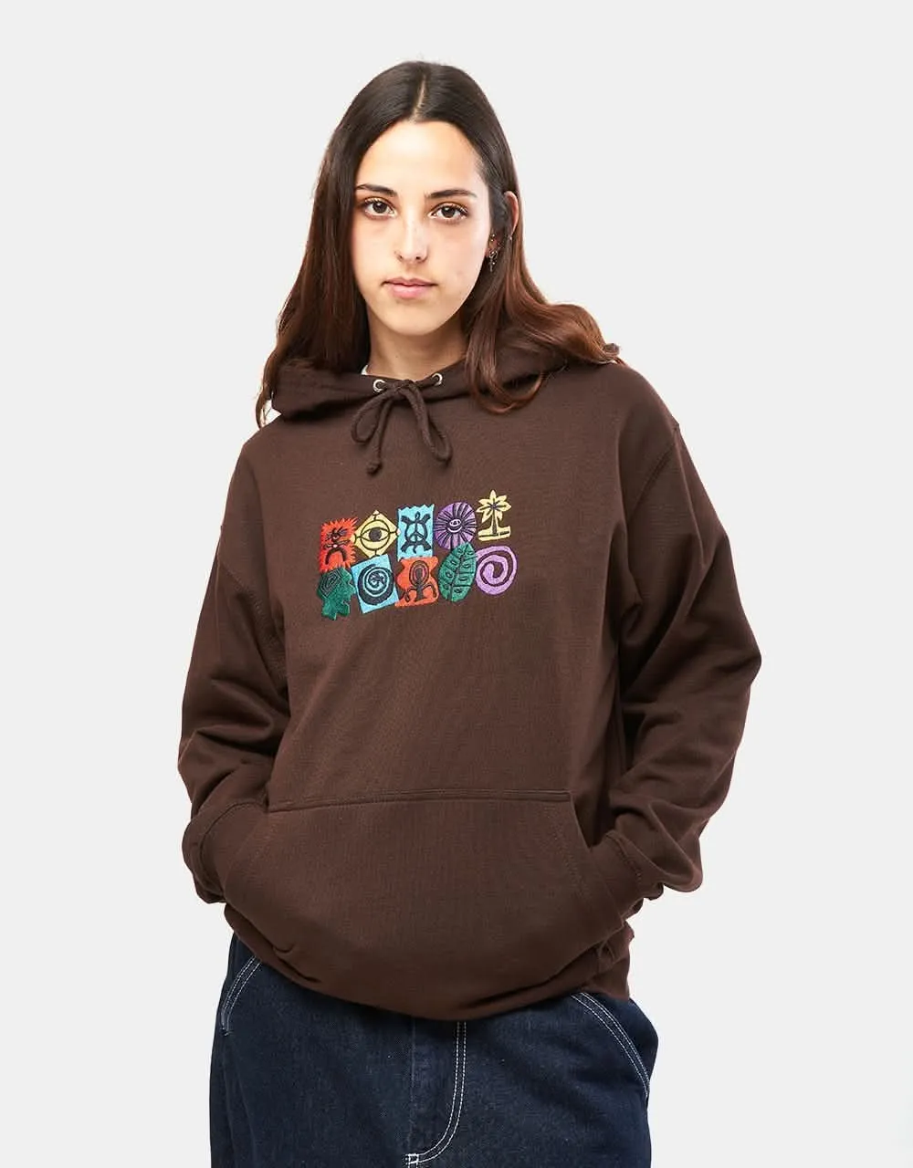 Route One Petroglyphic Pullover Hoodie - Hot Chocolate