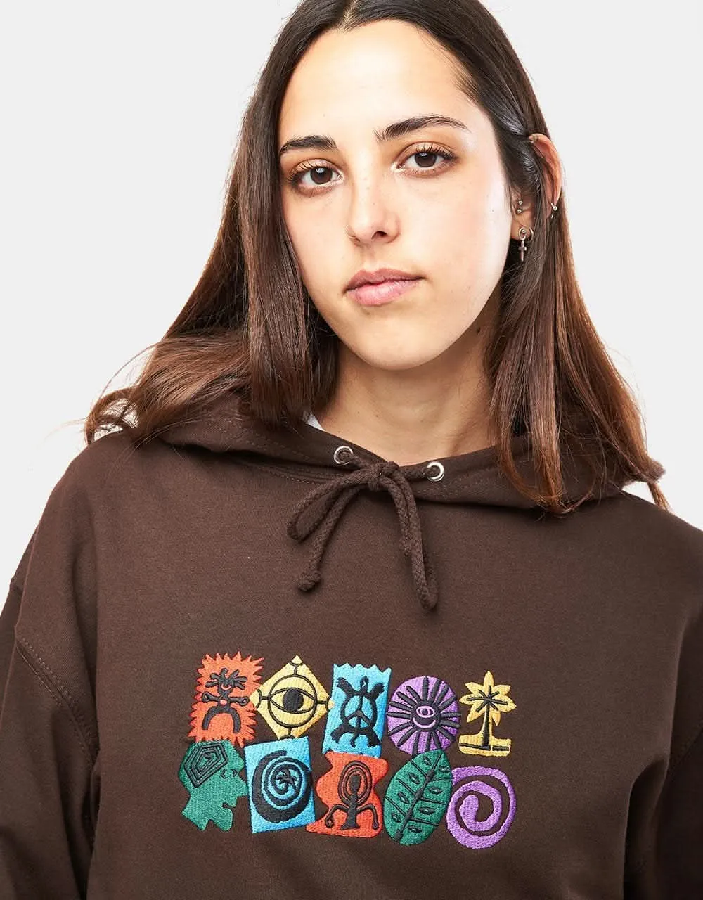 Route One Petroglyphic Pullover Hoodie - Hot Chocolate