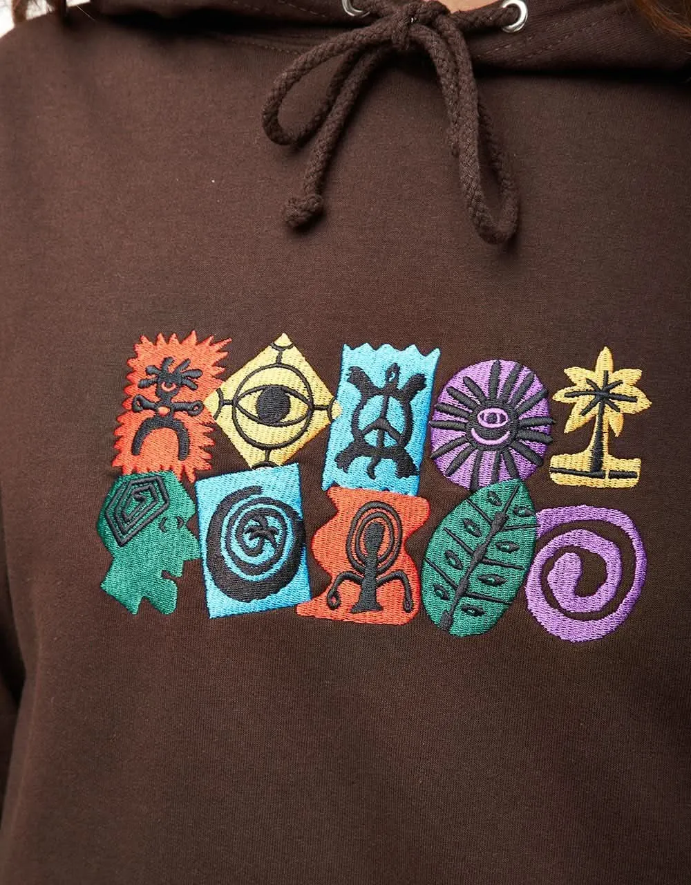 Route One Petroglyphic Pullover Hoodie - Hot Chocolate