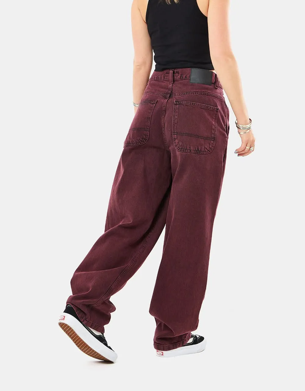 Route One Super Baggy Denim Jeans - Rhubarb